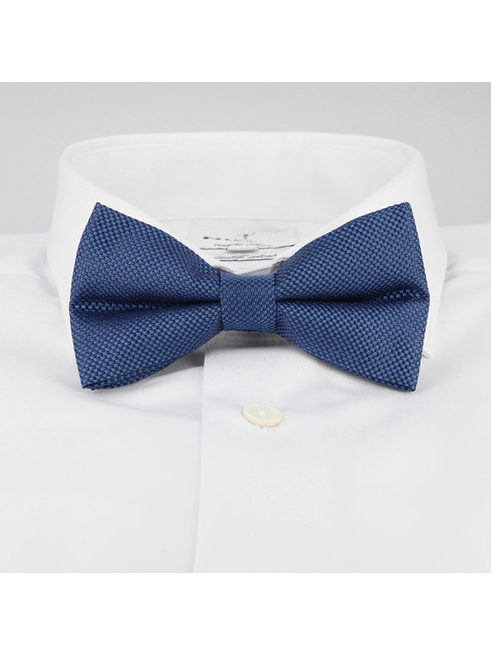Fliege mit Stahlblauen Faux-uni Muster aus Seide