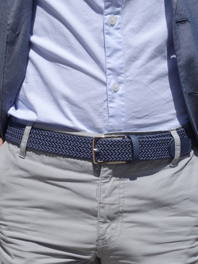 GEFLOCHTENER ELASTISCHER GÜRTEL III KLEIN BLAU