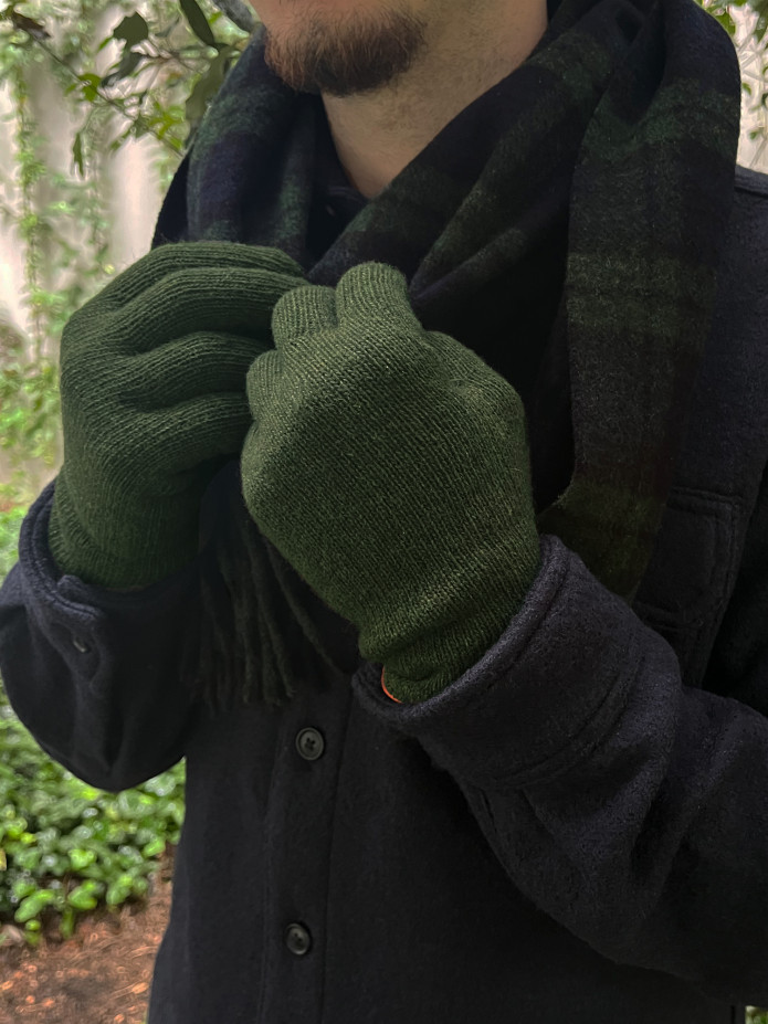 Handschuh aus Kaschmir-Wolle in Khakigrün