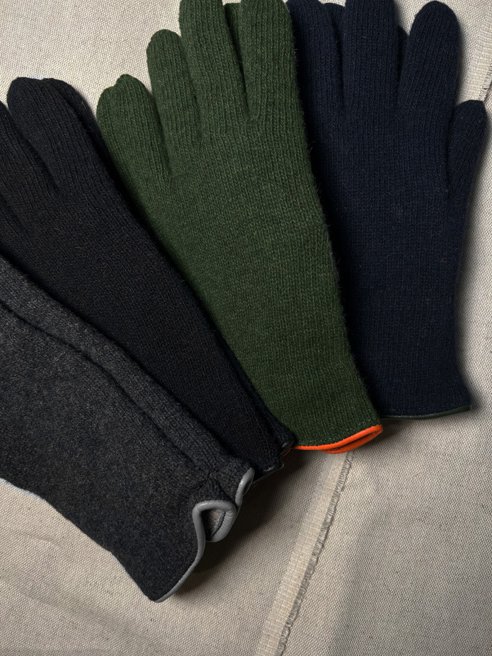 Gant Laine Cachemire Vert Kaki