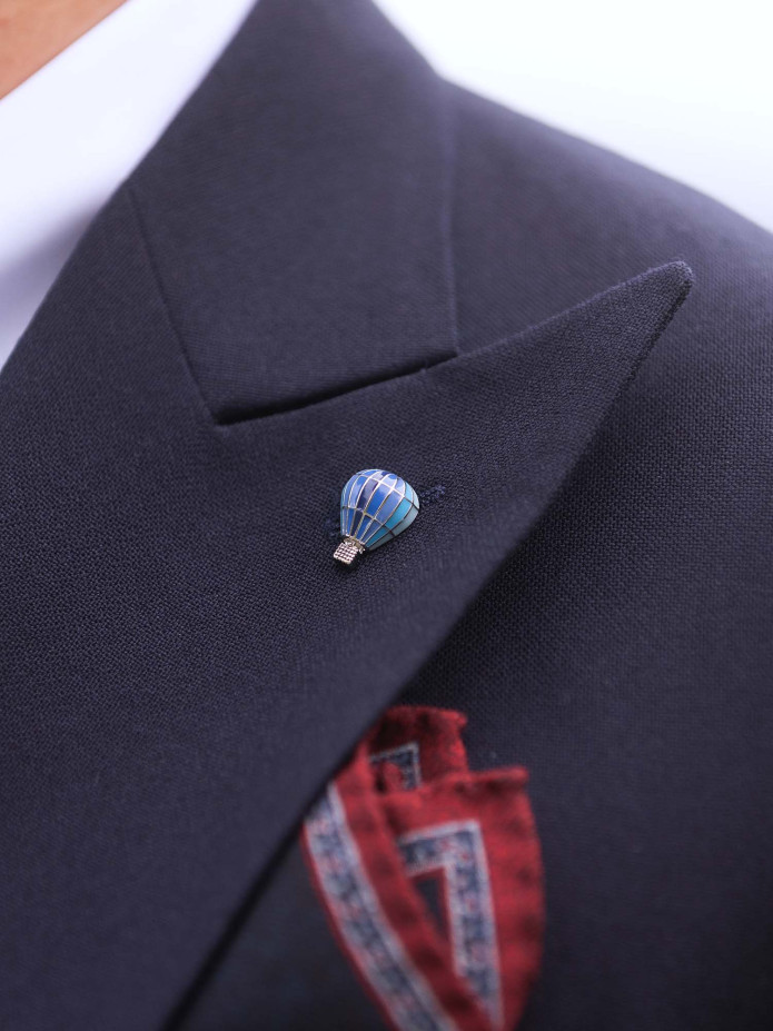 Heißluftballon-Pins blau