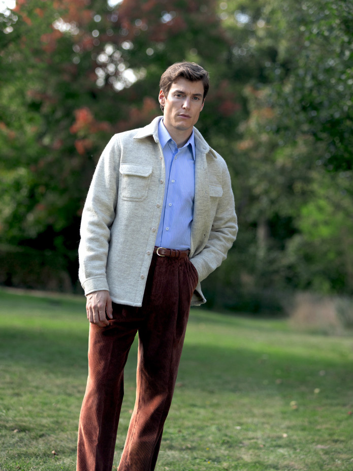 Hose mit hoher Taille aus Cord in Cognac - Faro
