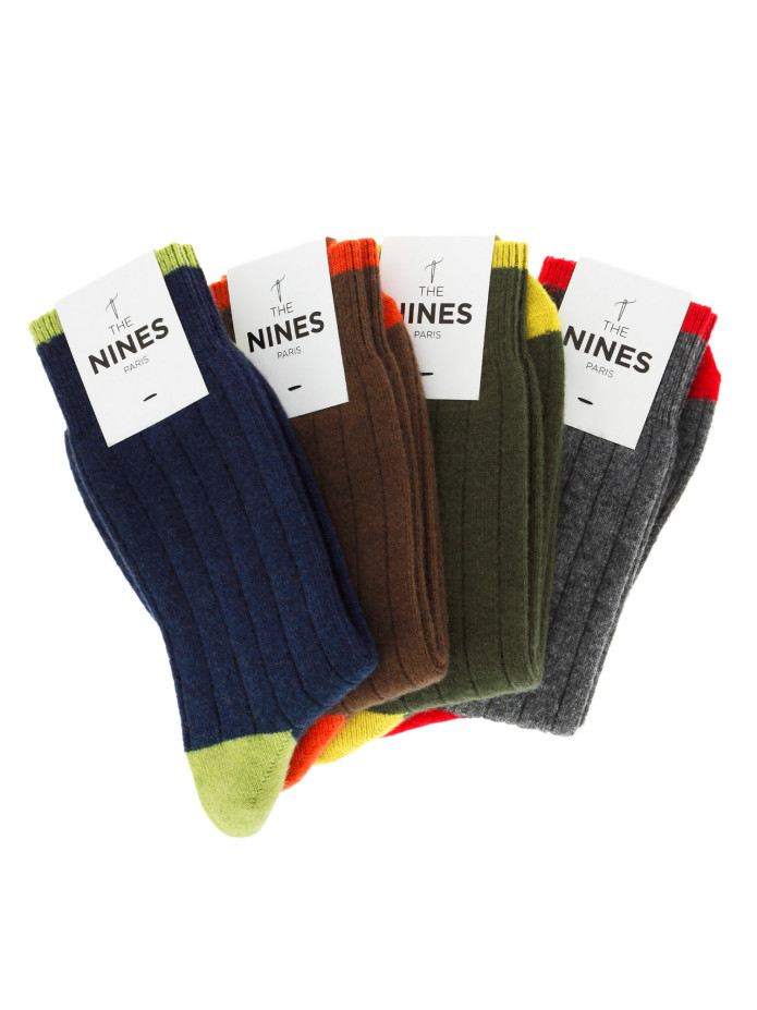 Wochensatz mit 4 Paar Socken aus Wolle und Kaschmir