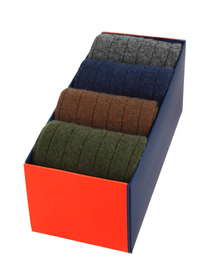 Wochensatz mit 4 Paar Socken aus Wolle und Kaschmir