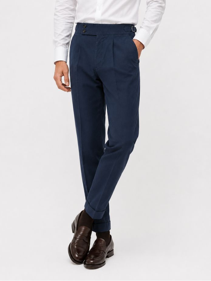 Bundfalten-Hose marineblau - Braga