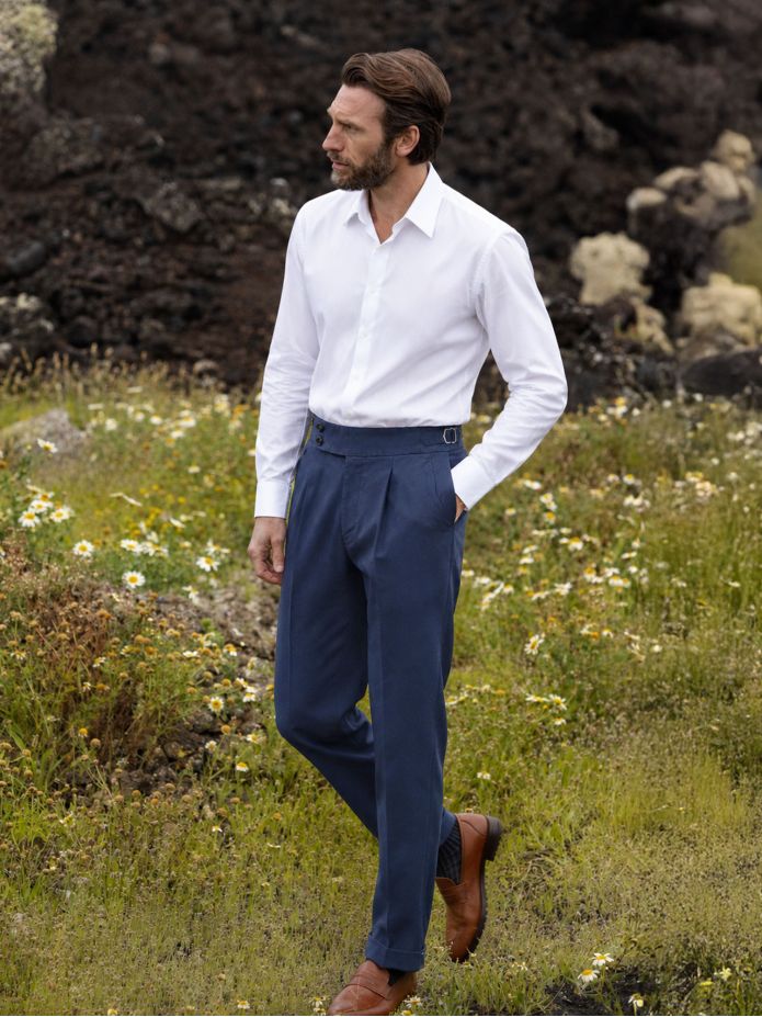 Bundfalten-Hose marineblau - Braga