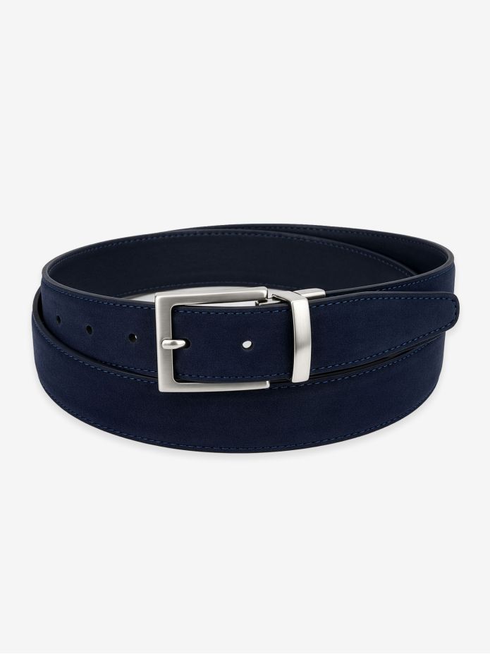 Wendegürtel in navyblau und schwarz Leder - Clint