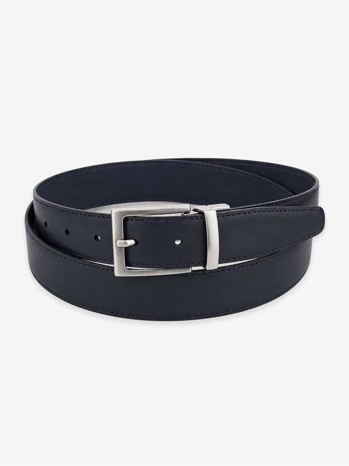 Wendegürtel in navyblau und schwarz Leder - Clint