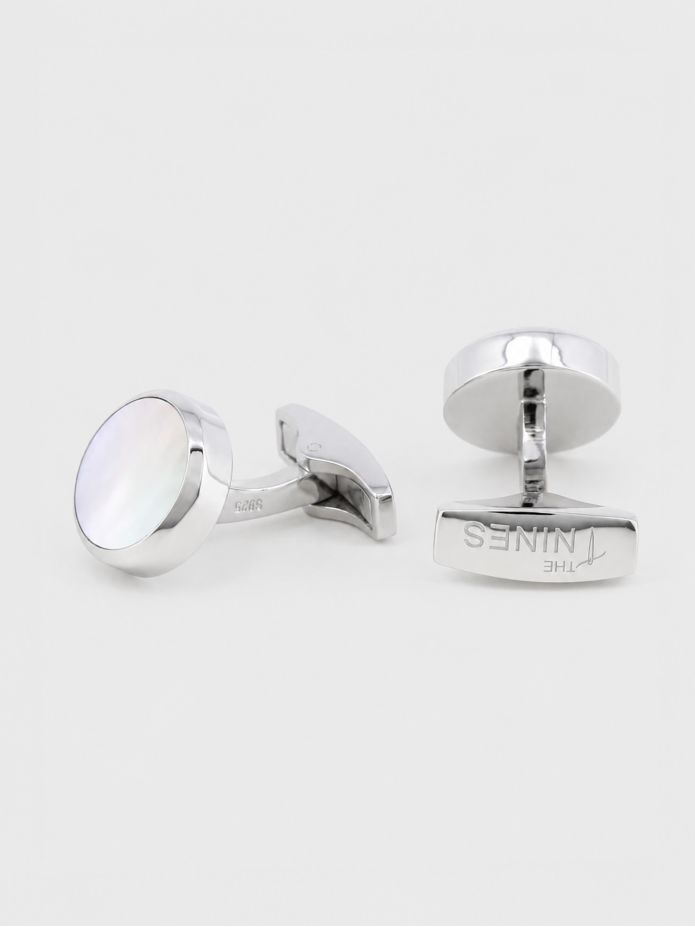 Perlmutt Sterling Silber Manschettenknöpfe - Saint-Honoré
