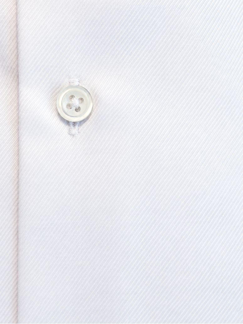 Hemd mit italienischem Kragen aus weißem Twill mit Umschlagmanschetten