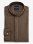 Hemd mit Mao-Kragen aus braunem Flanell