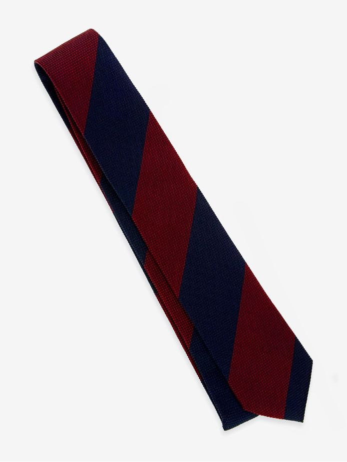 Grenadine Krawatte Marineblau und Bordeaux gestreift