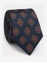 Krawatte aus Marineblau-Seide mit Retro-Motiven