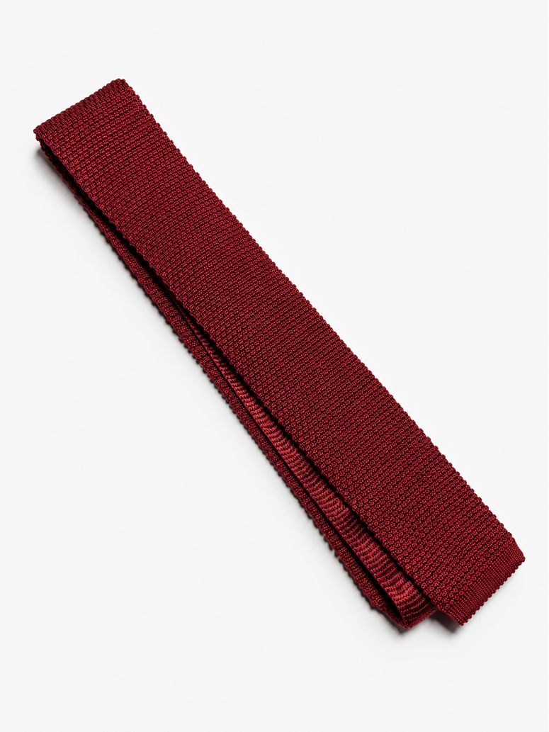 Karminrote Strickkrawatte - Monza