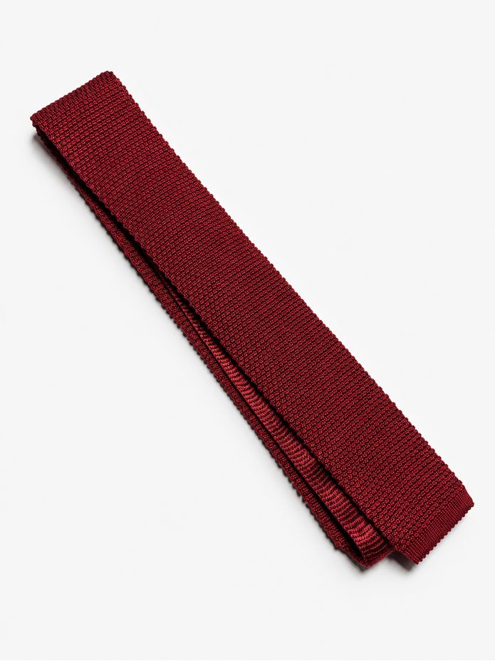 Karminrote Strickkrawatte - Monza