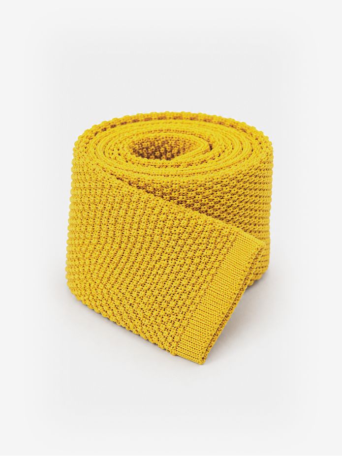 Gelbe Strickkrawatte - Monza