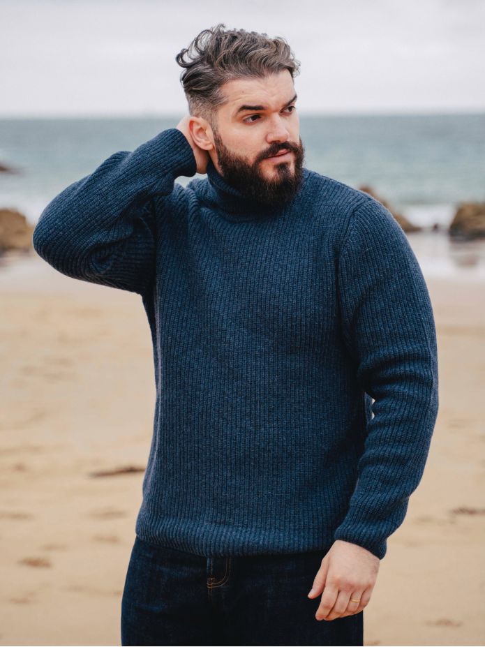 Blauer Rollkragenpullover Adam