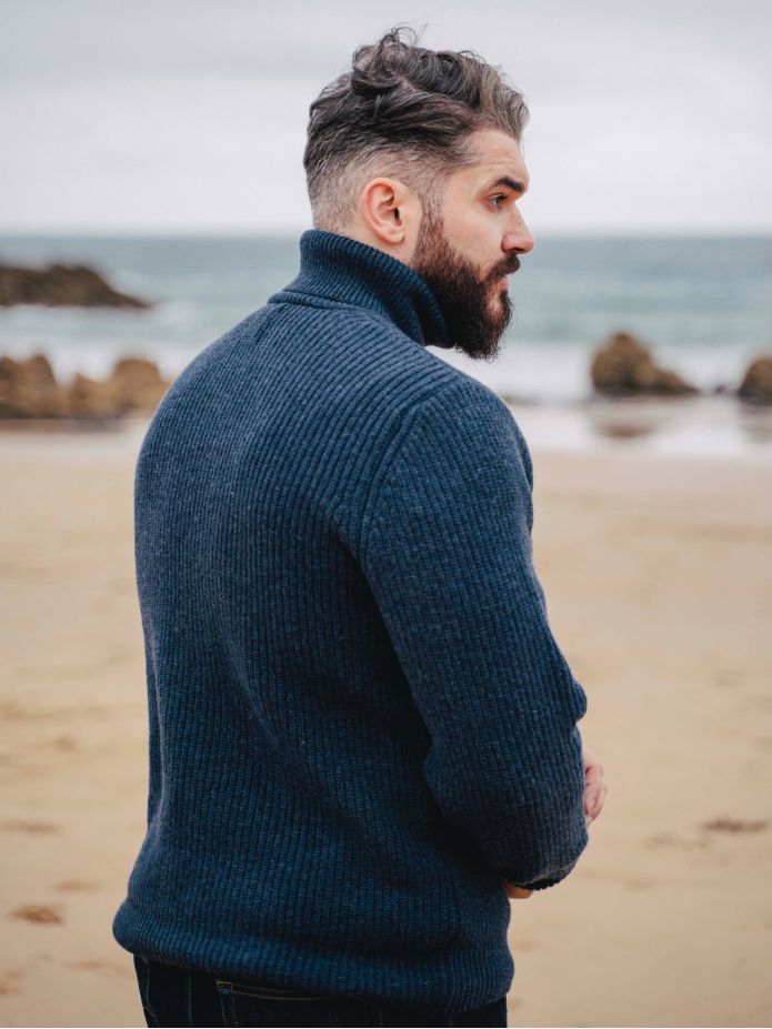 Blauer Rollkragenpullover Adam
