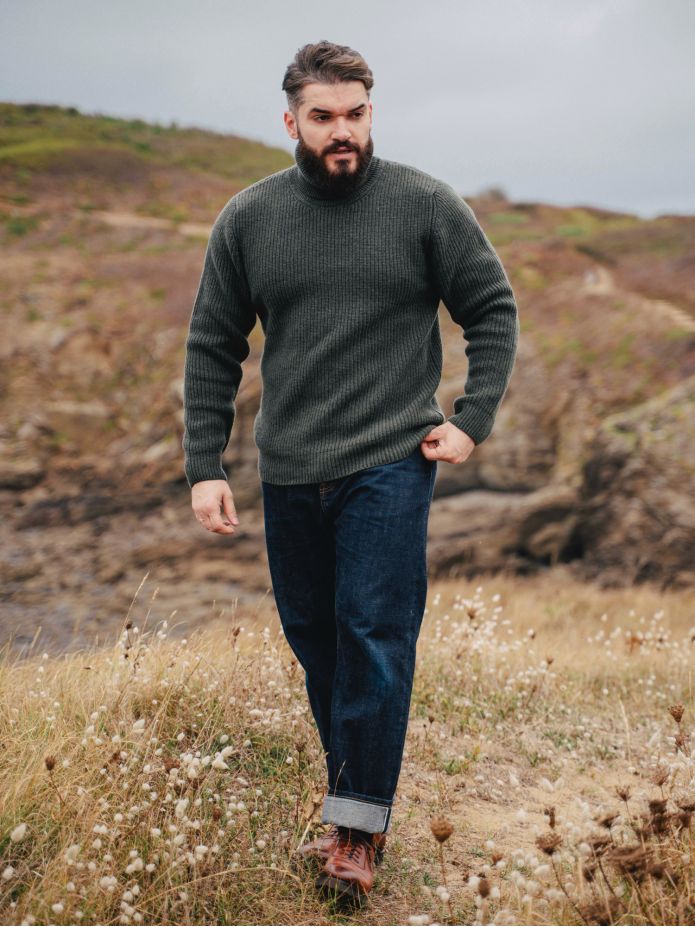 Lodengrüner Rollkragenpullover Adam
