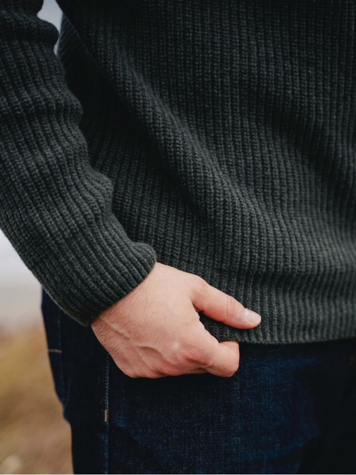 Lodengrüner Rollkragenpullover Adam