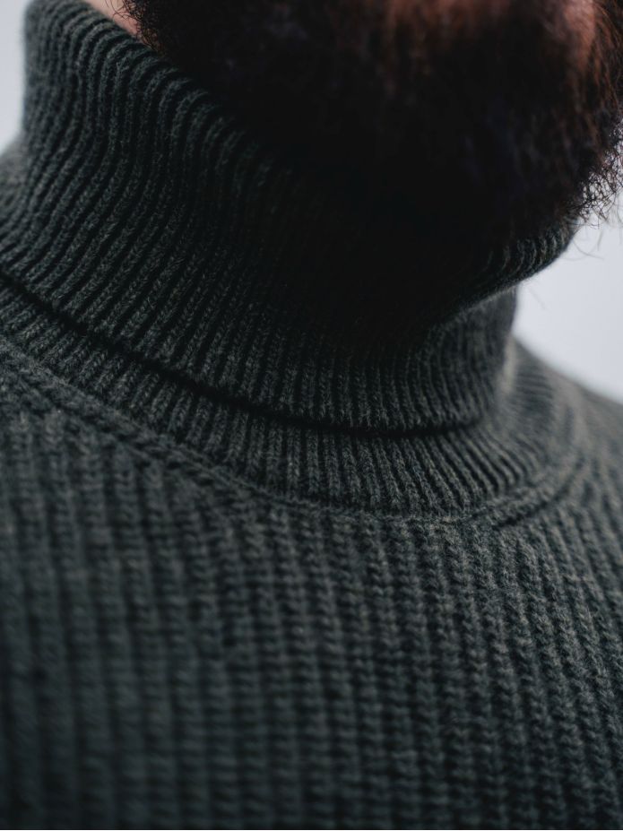 Lodengrüner Rollkragenpullover Adam