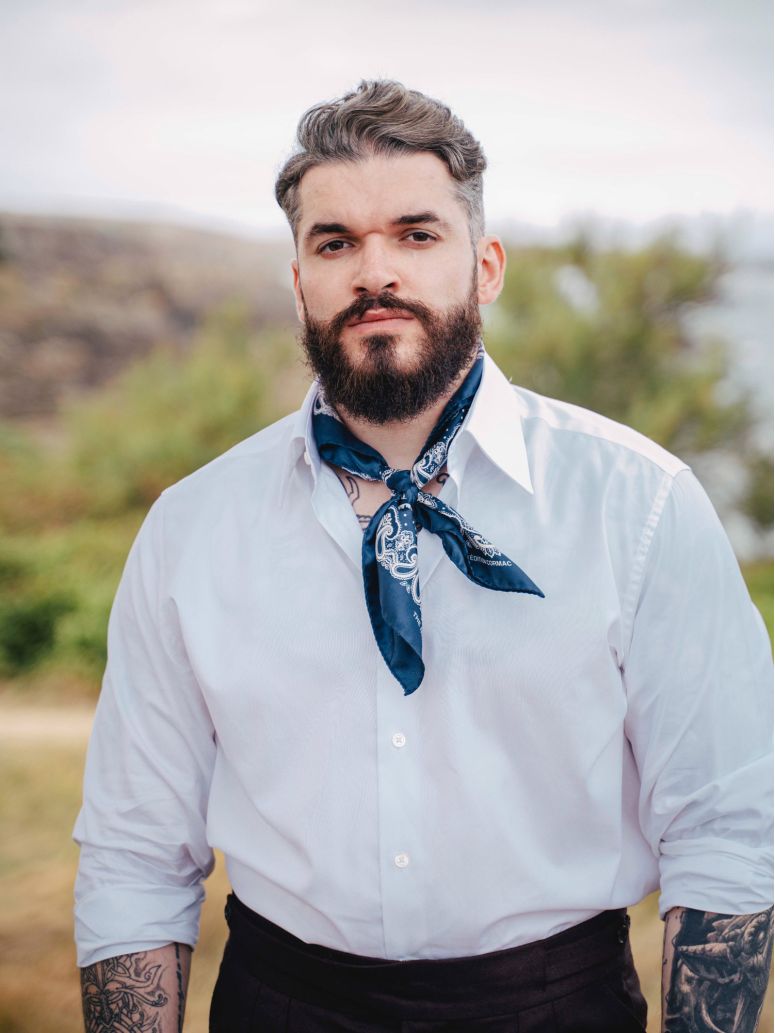 Marineblaues Bandana mit Paisleymuster LISBURN