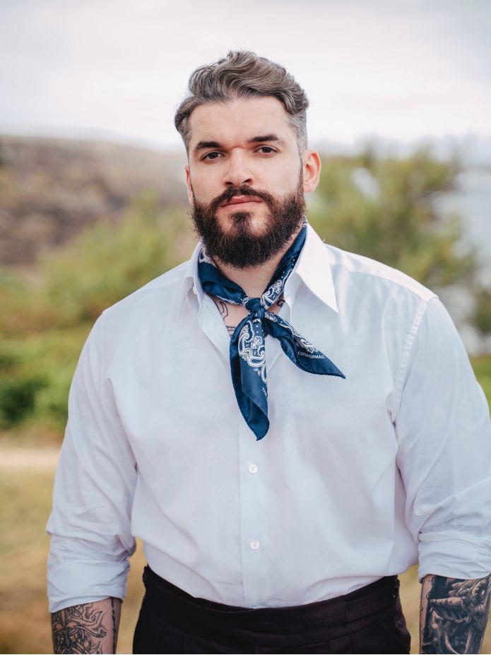 Marineblaues Bandana mit Paisleymuster LISBURN