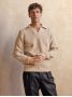 Beigefarbener Pullover mit Polokragen Finn