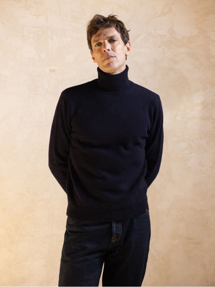 Marineblauer Rollkragenpullover Grant