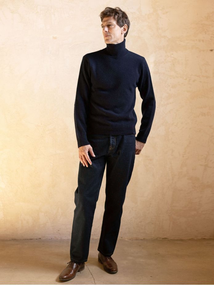 Marineblauer Rollkragenpullover Grant