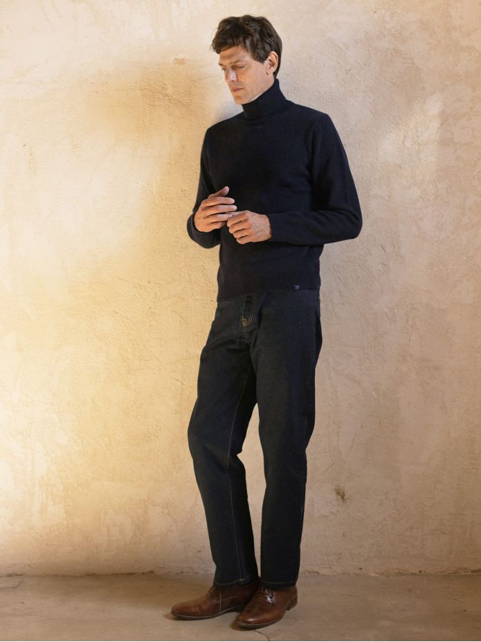 Marineblauer Rollkragenpullover Grant