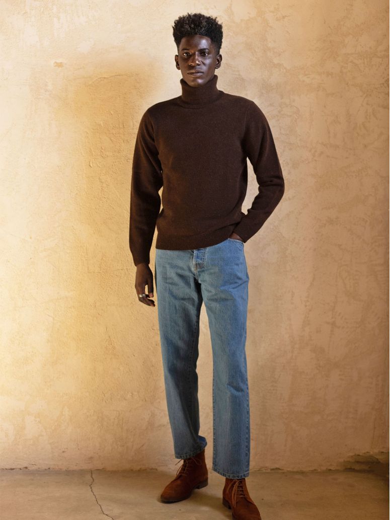 Brauner Rollkragenpullover Grant