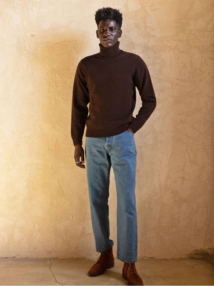 Brauner Rollkragenpullover Grant