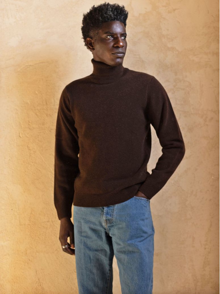 Brauner Rollkragenpullover Grant