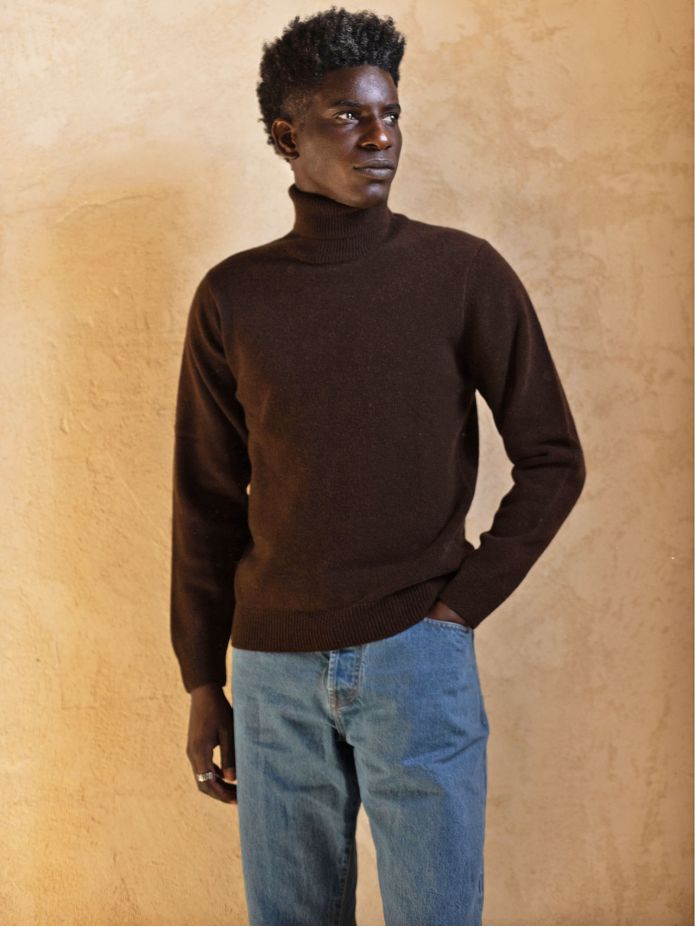 Brauner Rollkragenpullover Grant