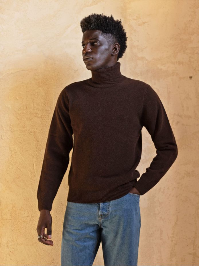 Brauner Rollkragenpullover Grant