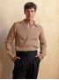 Brauner Pullover mit Polokragen Finn