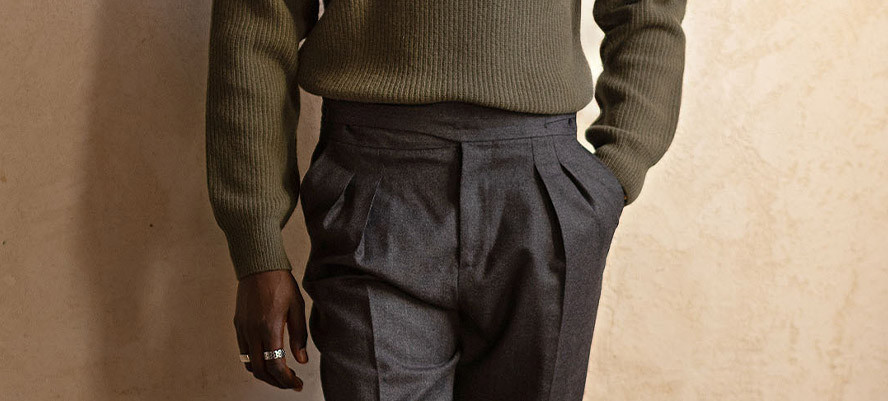 Gurkha-Hose für Herren mit hohem Bund