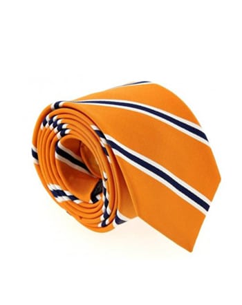 Cravate orange rayée