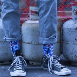 Street art Socken insipiriert von Banksy